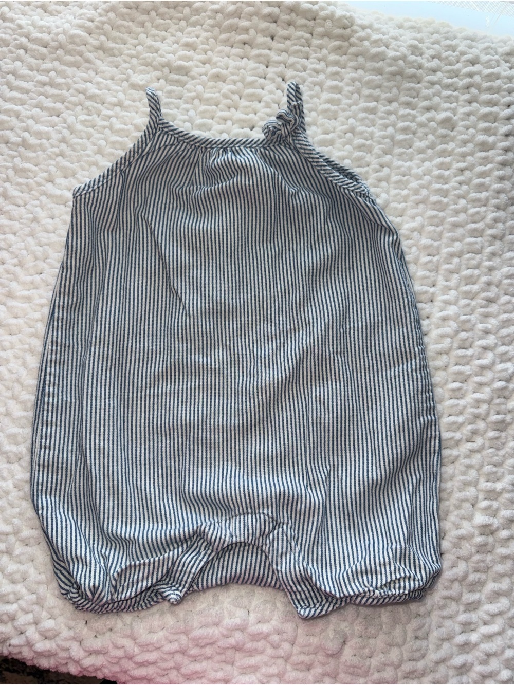 GAP Navy and White Striped Baby One-Piece Romper